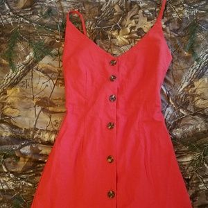 Red Button Down Dress